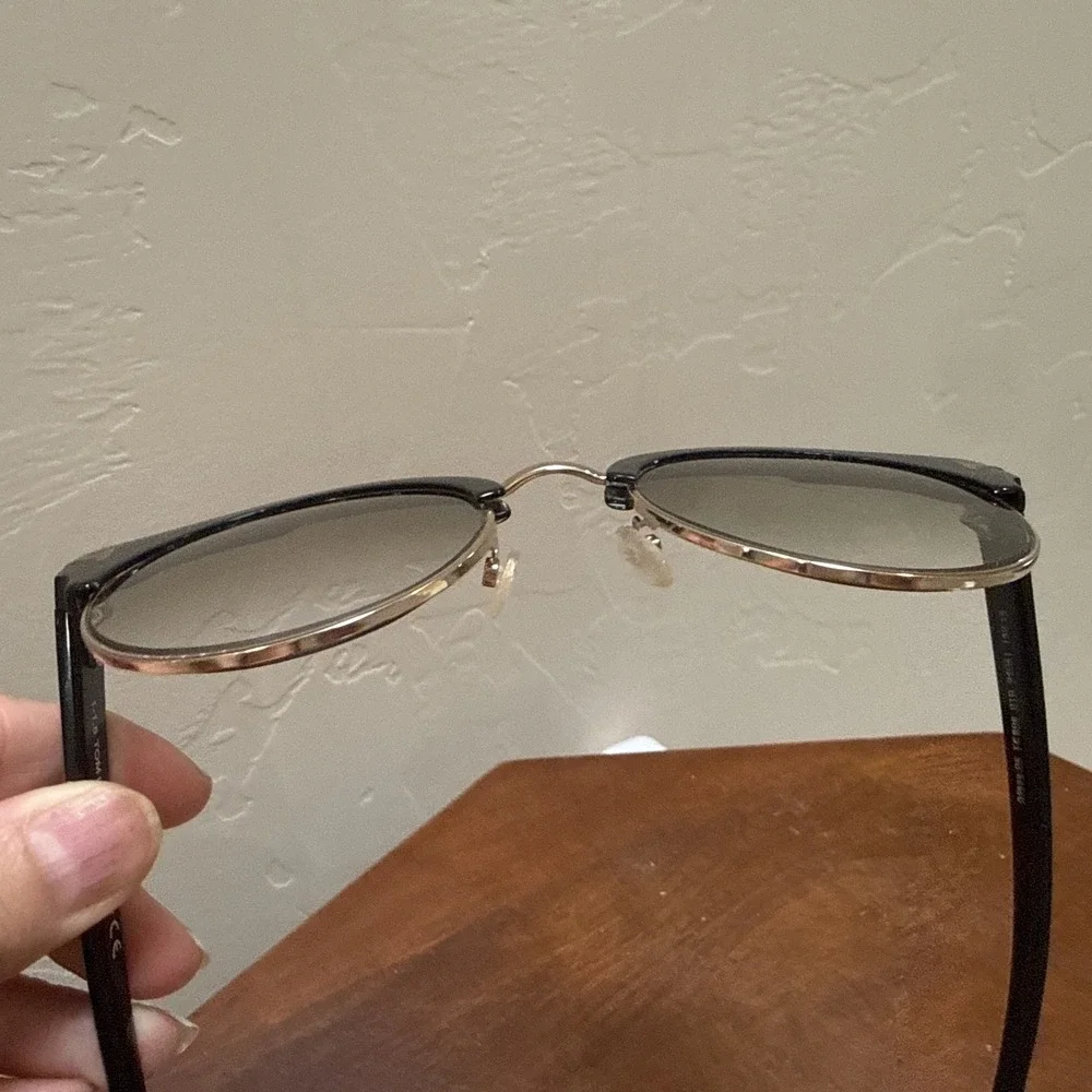 Tom Ford Alissa TF608 01B Black Gold Eyeglass Frames Only 54-21 140 Women's